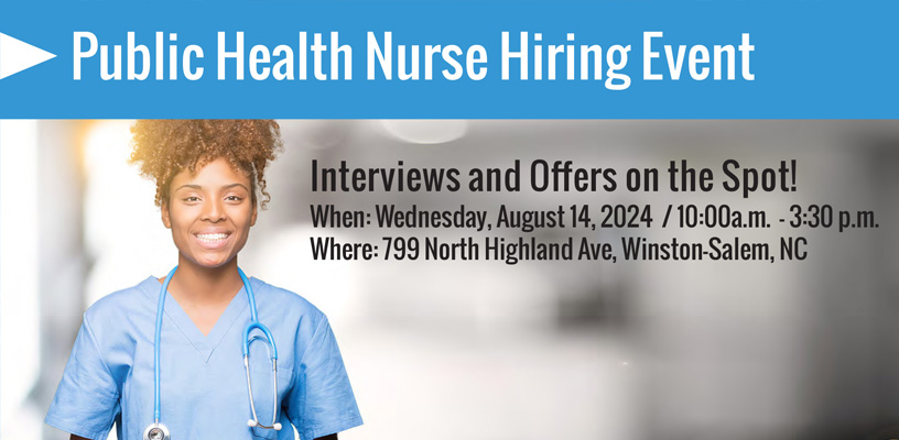 Public Health Nurse Hiring Event is August 14