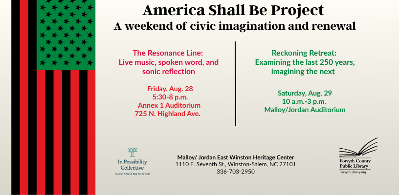 Engage in civic imagination and renewal at Malloy/Jordan's America Shall Be Project Aug. 28-29 