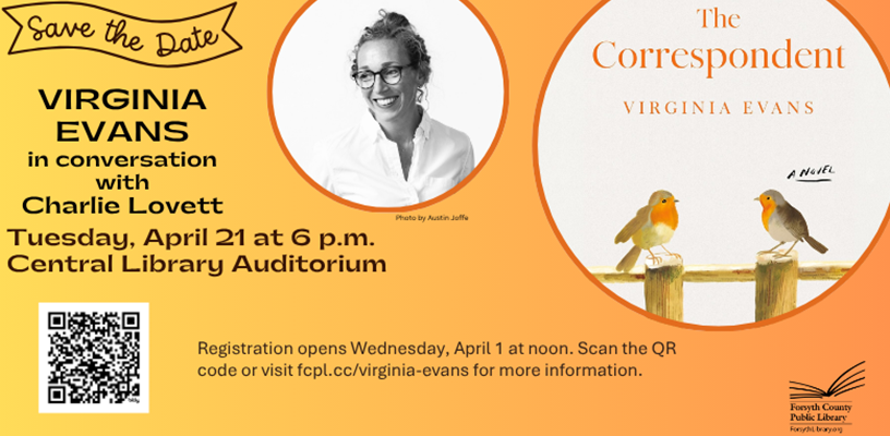 Registration for Virginia Evans in Conversation with Charlie Lovett opens Wednesday, April 1