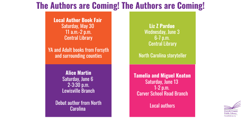 Multiple author events are on Forsyth County Public Library's Horizon