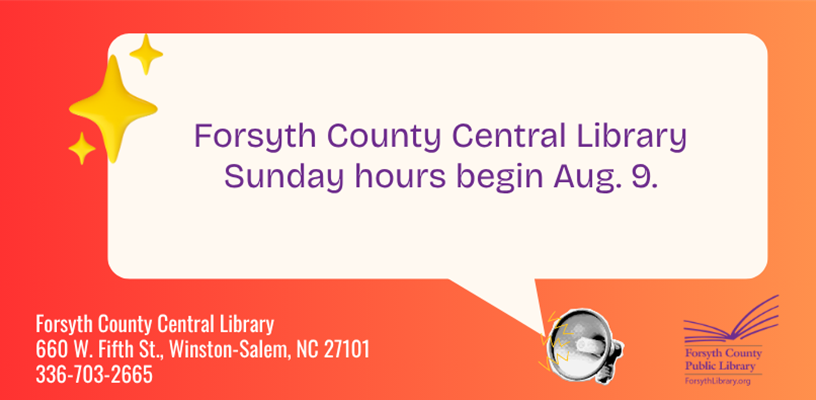 Forsyth County Central Library expands service to community with Sunday hours